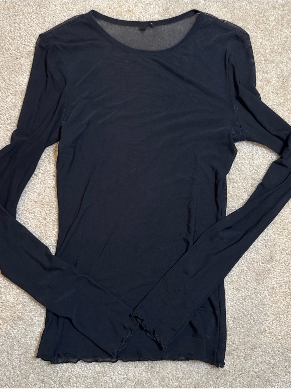 Urban Outfitters Black Long-Sleeve Crew Neck Top